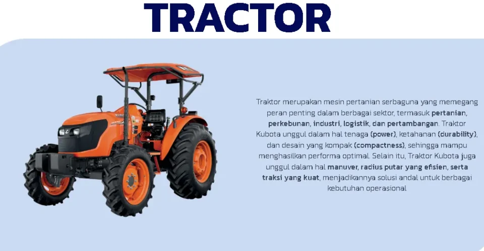 Solusi olah lahan lebih cepat dan efisien! Simak keunggulan Traktor Kubota di berbagai kondisi tanah serta kemudahan akses unit resminya lewat Bina Pertiwi.